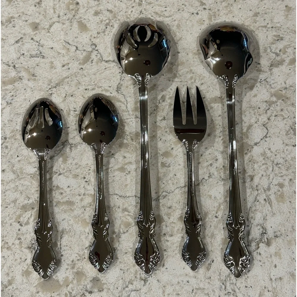REED & BARTON~MARLBOROUGH~(5) PIECE~HERITAGE MINT~GLOSSY STAINLESS~G2W